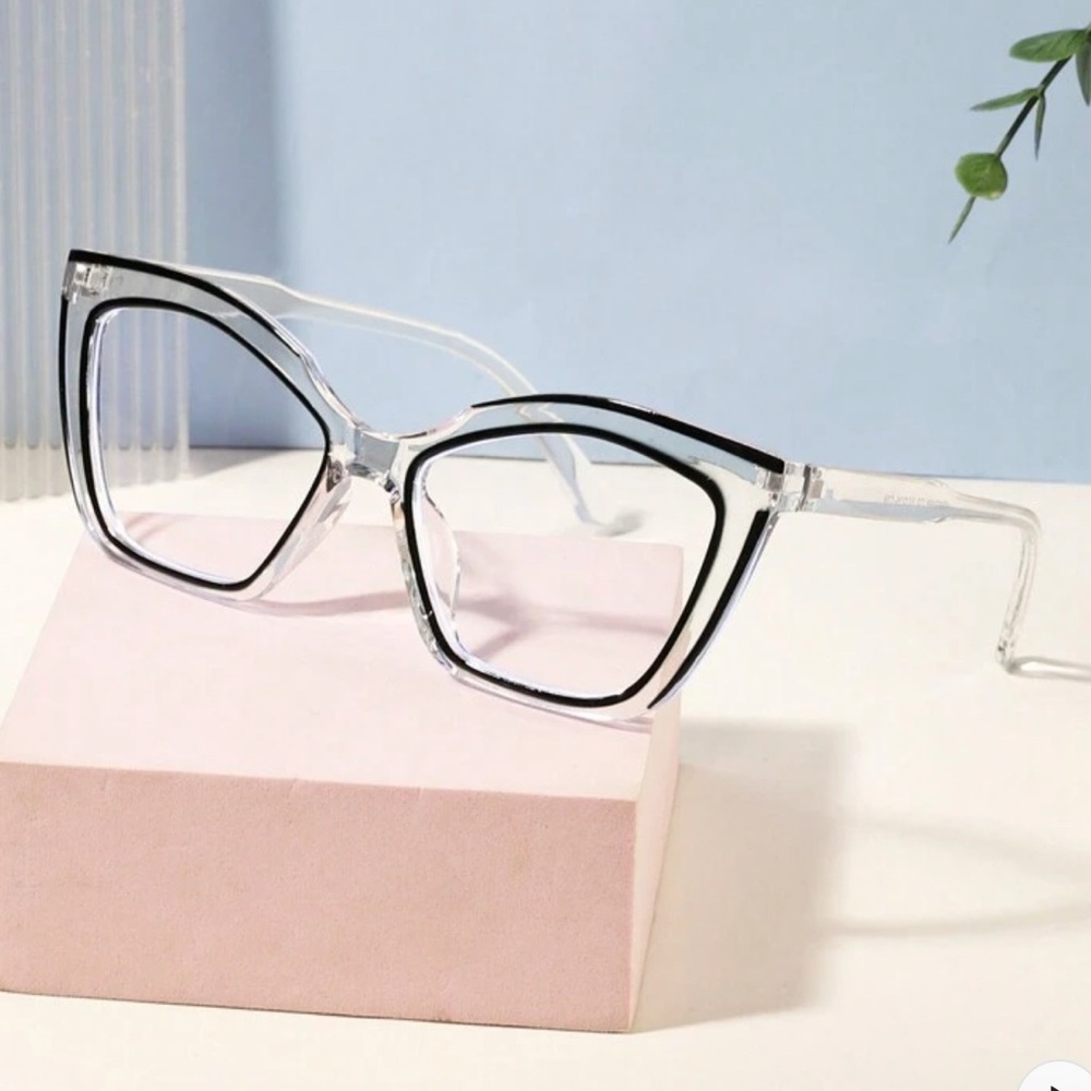 Chic Black and Clear Cat-Eye Glasses